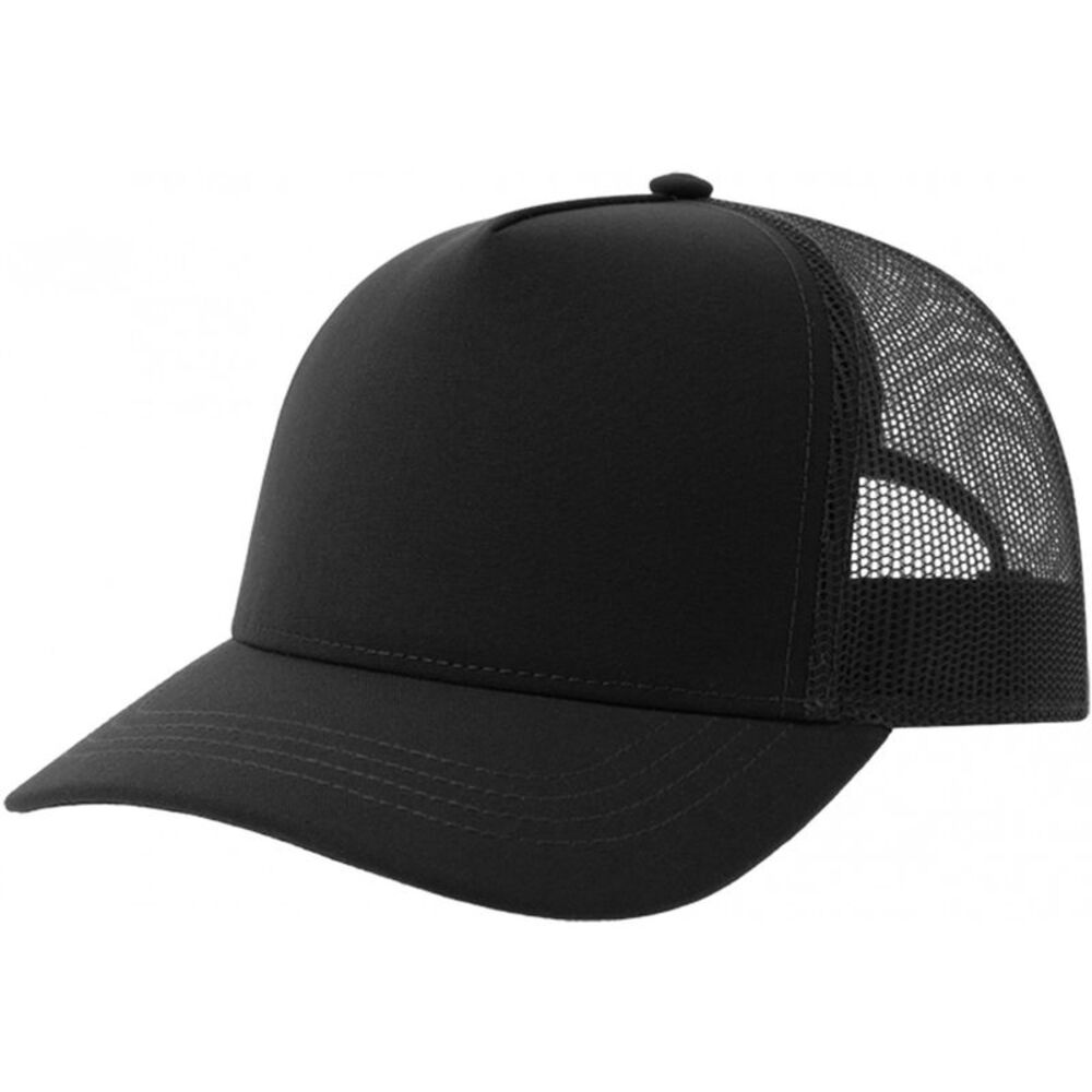 Atlantis Unisex Adult Rapper 5 Panel Canvas Recycled Trucker Cap / Black